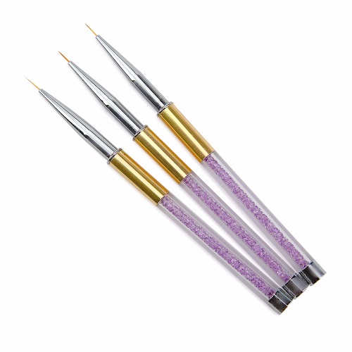 Набор кистей для росписи ногтей, 3 шт