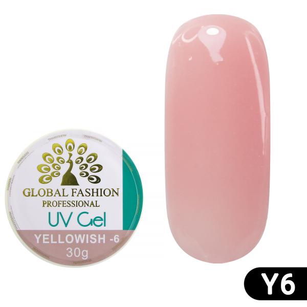Гель для наращивания ногтей Global Fashion (Глобал Фэшн) Yellowish-6, 30 мл