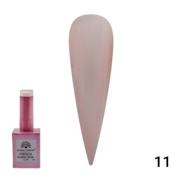 Global Fashion (Глобал Фэшн) Каучуковая френч база French Rubber base coat 011, 15 мл