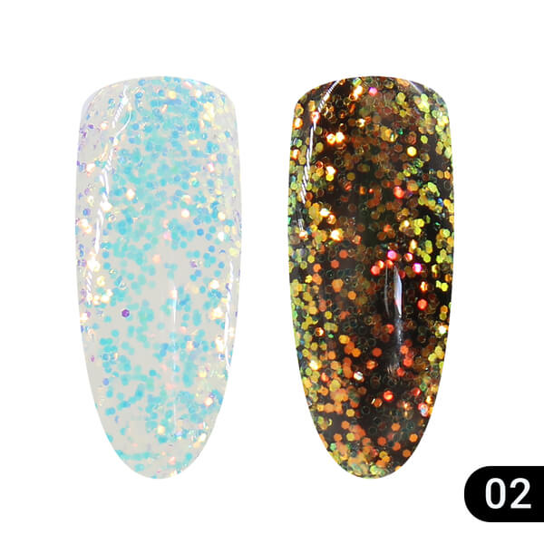Global Fashion (Глобал Фэшн) Glitter Gel Хамелеон 02, 5 мл