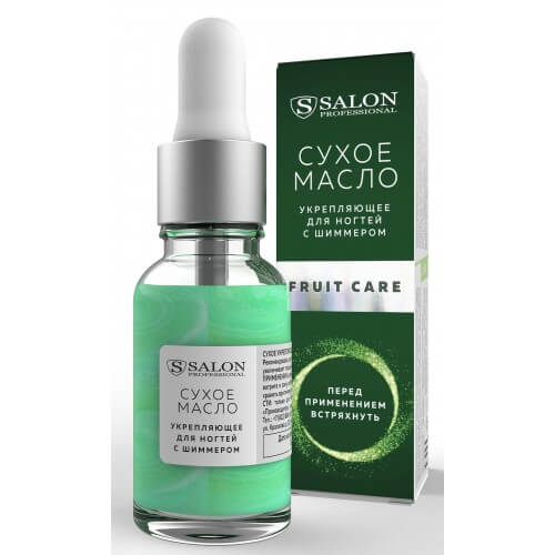 Укрепляющее сухое масло Salon Professional для ногтей и кутикулы с шиммером Fruit care, 15 мл