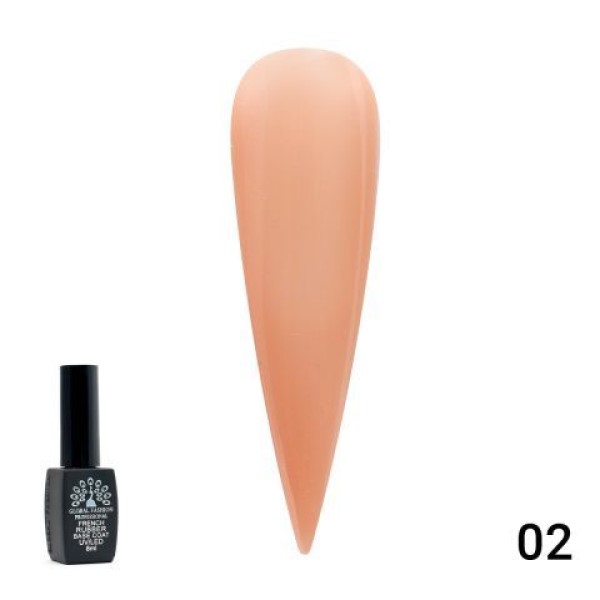 Global Fashion (Глобал Фэшн) Каучуковая френч база French Rubber base coat 002, 8 мл