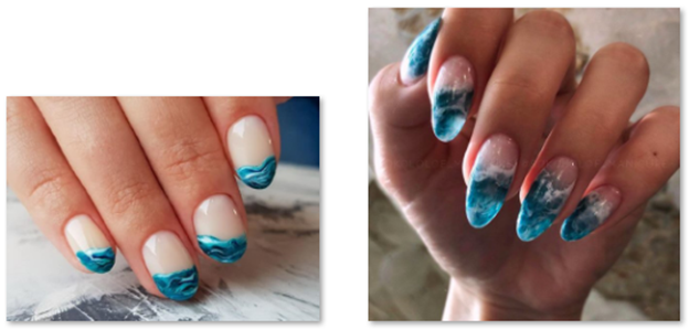 Красивый маникюр. Дизайн: лето с морской волной Красивый маникюр. Дизайн: лето с морской волной