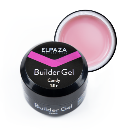Однофазный гель для наращивания Elpaza (Эльпаза) Builder Gel CANDY, 15 гр