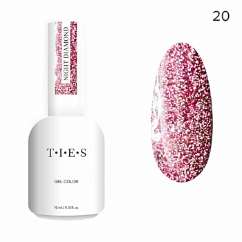 Гель-лак Ties Night Diamond светоотражающий #20, 10 мл