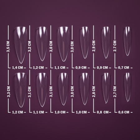 Гелевые типсы Optima Стилет прозрачные 120 шт.