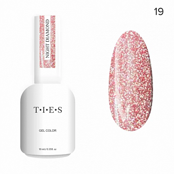 Гель-лак Ties Night Diamond светоотражающий #19, 10 мл