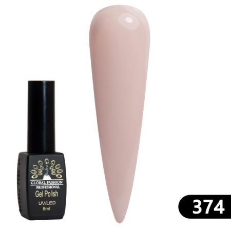Гель-лак Global Fashion (Глобал Фэшн) Black Elite 374, 8 мл