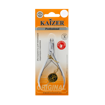 Маникюрные кусачки Kaizer 403009, двухпружинные, ручная алмазная заточка, матовые
