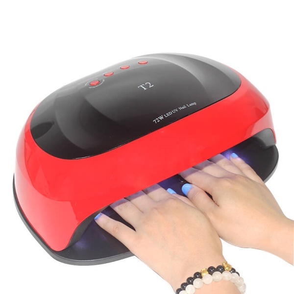 T2 лампа для ногтей гибридная UV+LED красная, 72 W