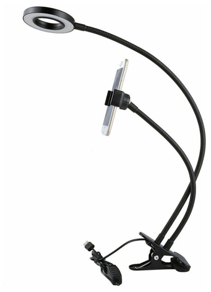 Кольцевая LED лампа с держателем, USB