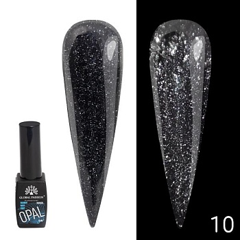 Каучуковая светоотражающая база Global Fashion (Глобал Фэшн) Disco Opal 10, 8 мл