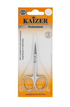 Маникюрные ножницы для кутикулы Kaizer 404047, прямые, матовые,  ручная алмазная заточка