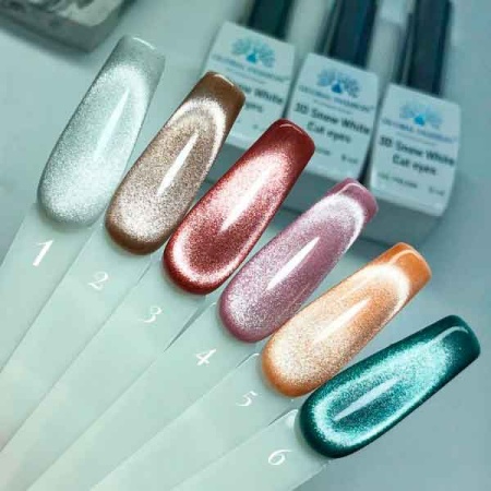 Гель-лаки Global Fashion Cat Eyes 3D Snow White 04, 8 мл