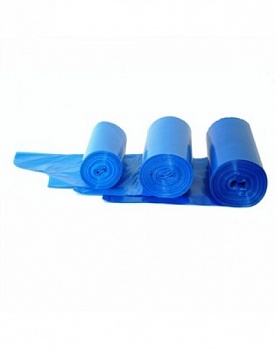 Пакеты для мусора с завязками, синие, 120 л, 10 шт