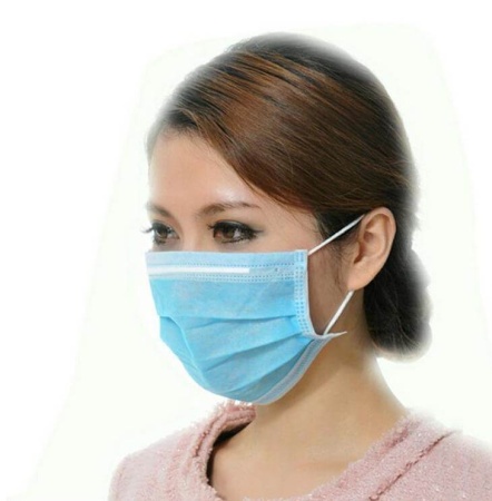 Маска медицинская одноразовая трёхслойная, черная 50 шт