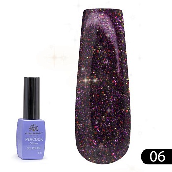 Гель-лак Global Fashion (Глобал Фэшн) Peacock 06, 8 мл