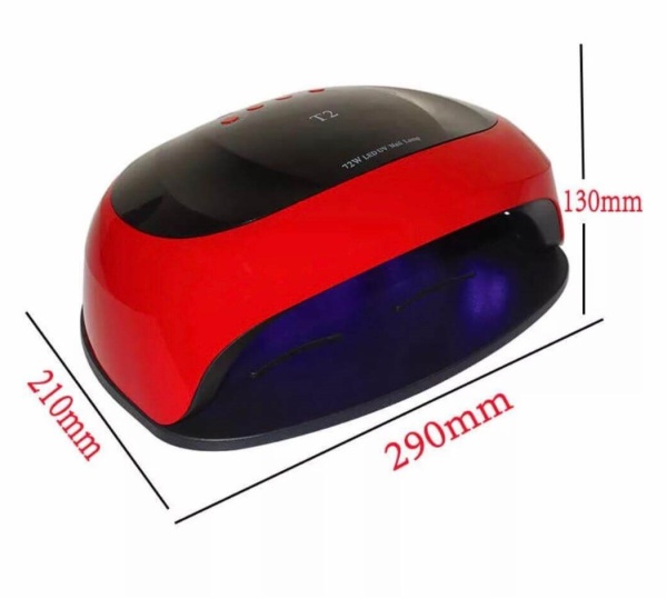 T2 лампа для ногтей гибридная UV+LED красная, 72 W