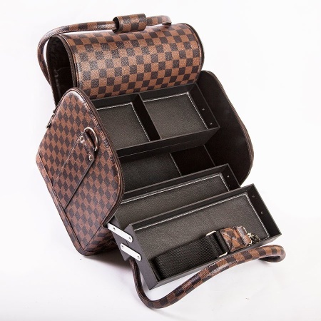 Сумка мастера кожзам коричневая клетка, 32х28х25 см