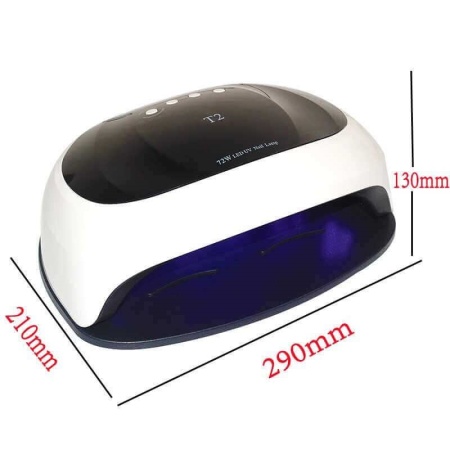 T2 лампа для ногтей гибридная UV+LED белая 72 W