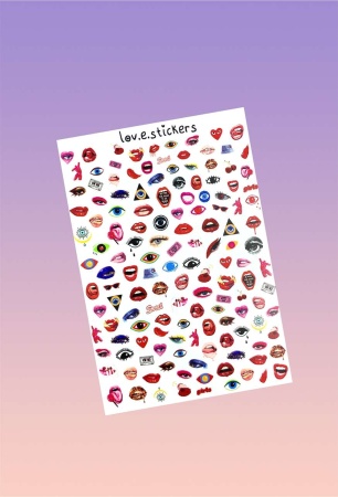 Слайдер для дизайна ногтей Губы и Глаза