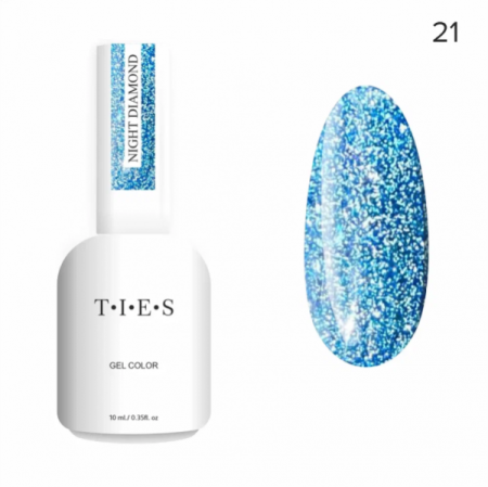 Гель-лак Ties Night Diamond светоотражающий #21, 10 мл