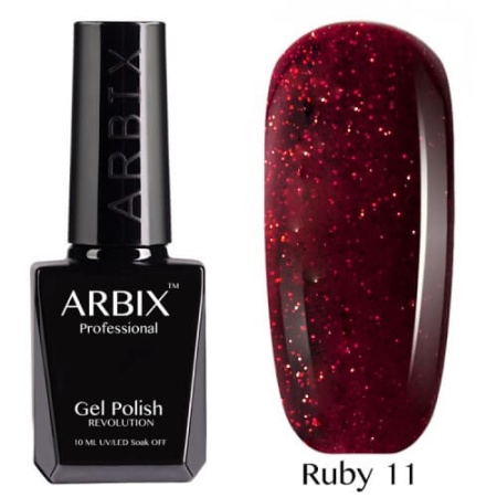Гель-лак Arbix (Арбикс) Ruby 011 Искры Бордо, 10 мл