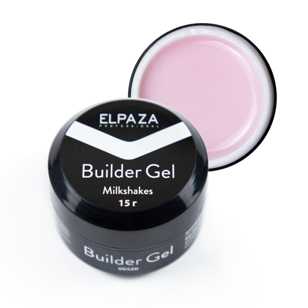 Однофазный гель для наращивания Elpaza (Эльпаза) Builder Gel Milkshakes, 15 гр